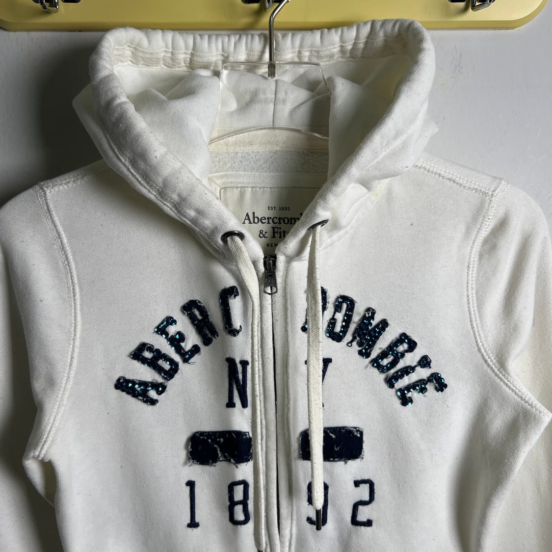 아베크롬비 대장급 y2k 화이트 후드집업 XS 상품이미지4