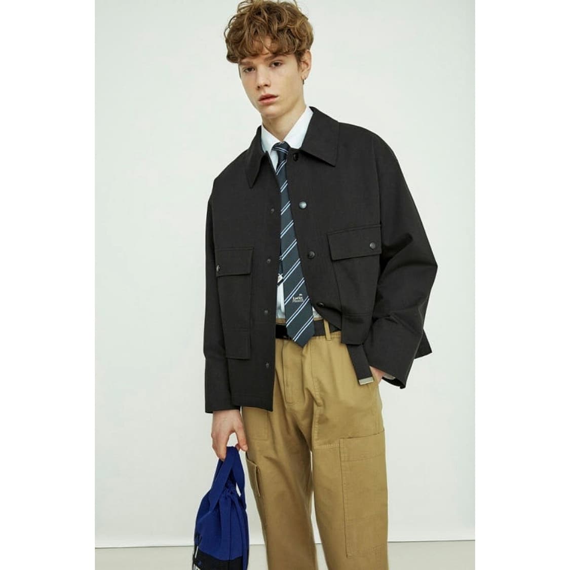 럭키마르쉐 블랙 코튼 트러커 자켓 상품이미지2