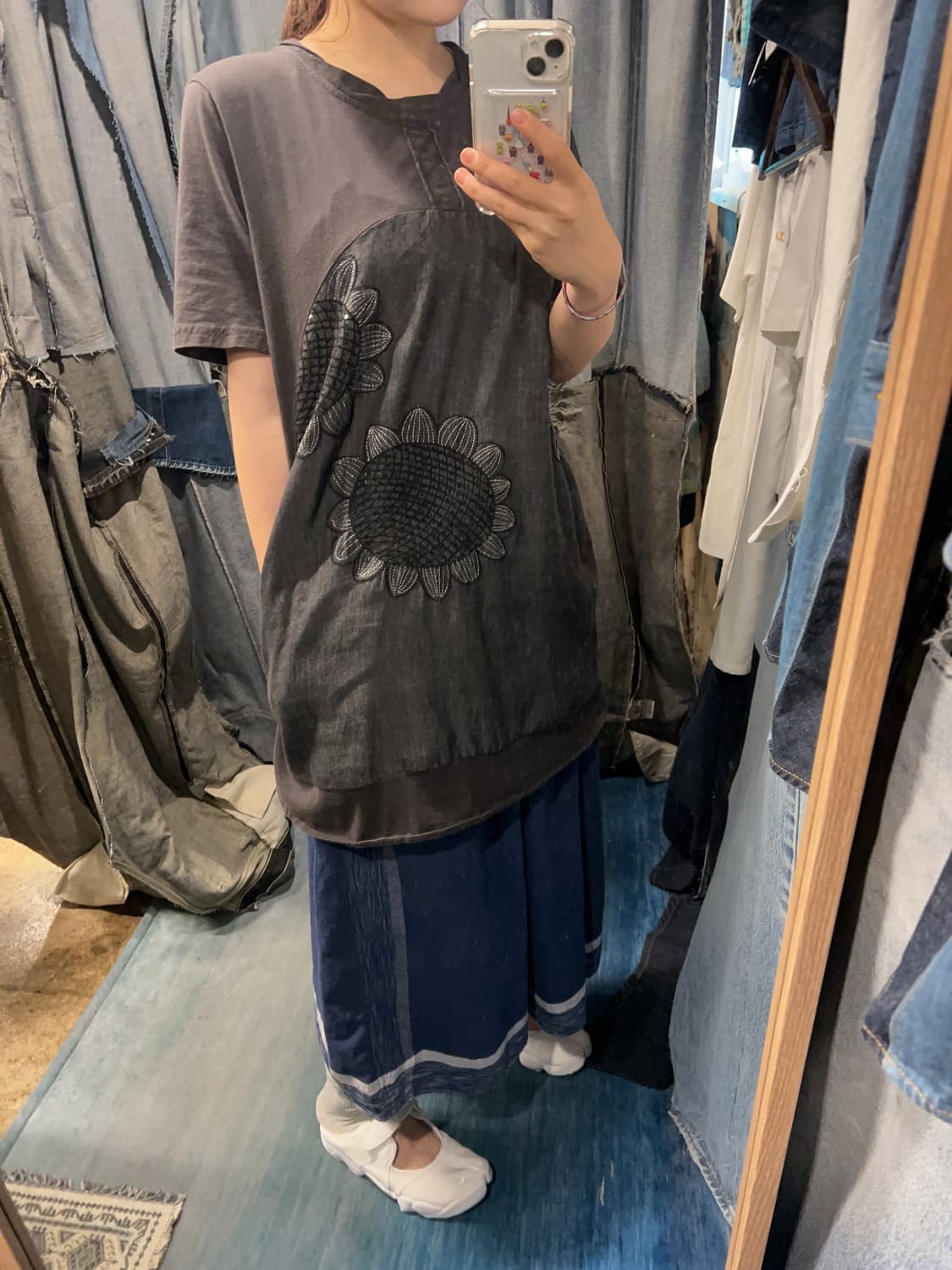 25inch ) ISSEY SPORT Indigo Flare Skirt 상품이미지2