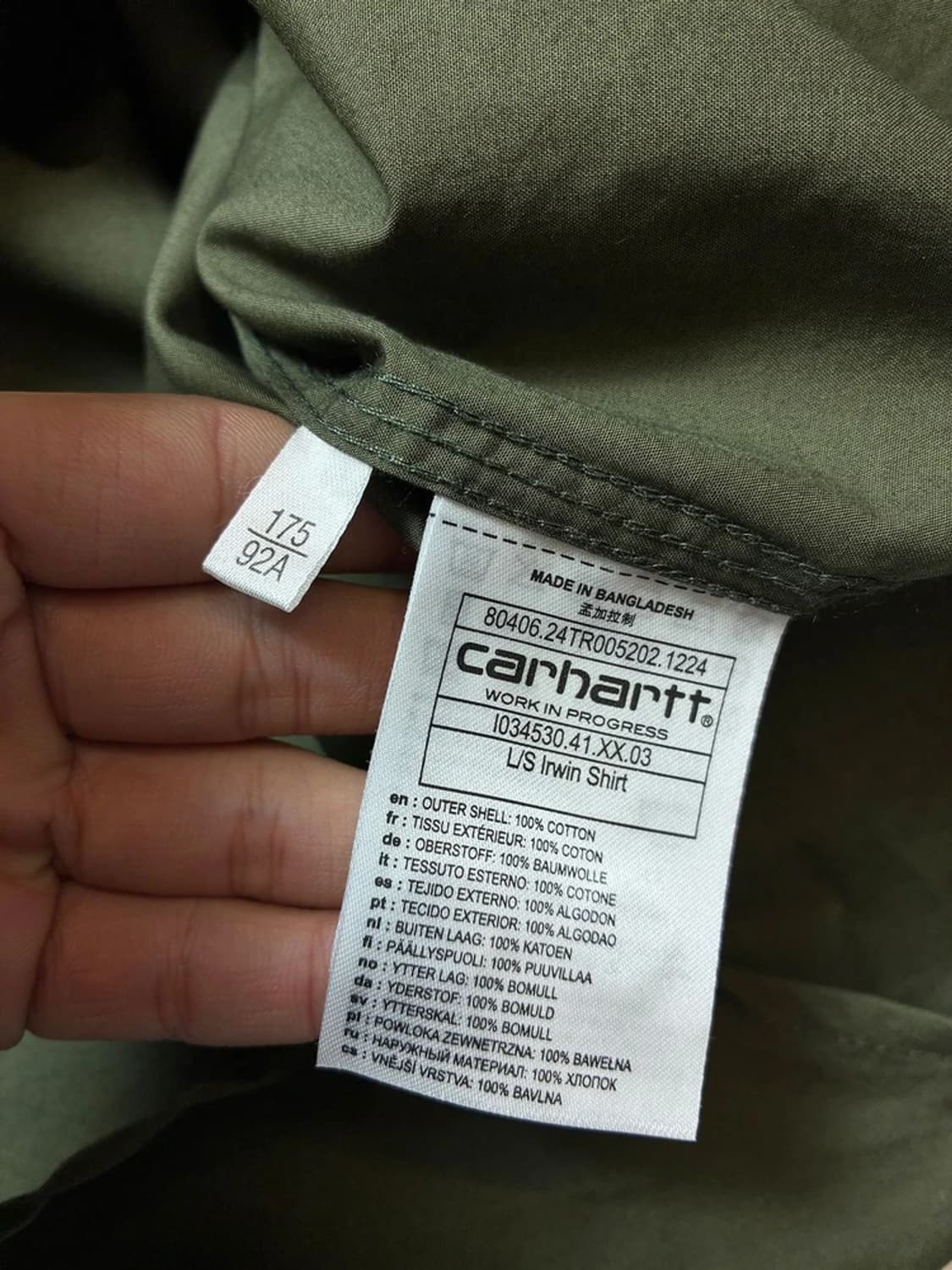 칼하트 25SS 가먼트 워시드 히든 투포켓 셔츠 PN8262 상품이미지9