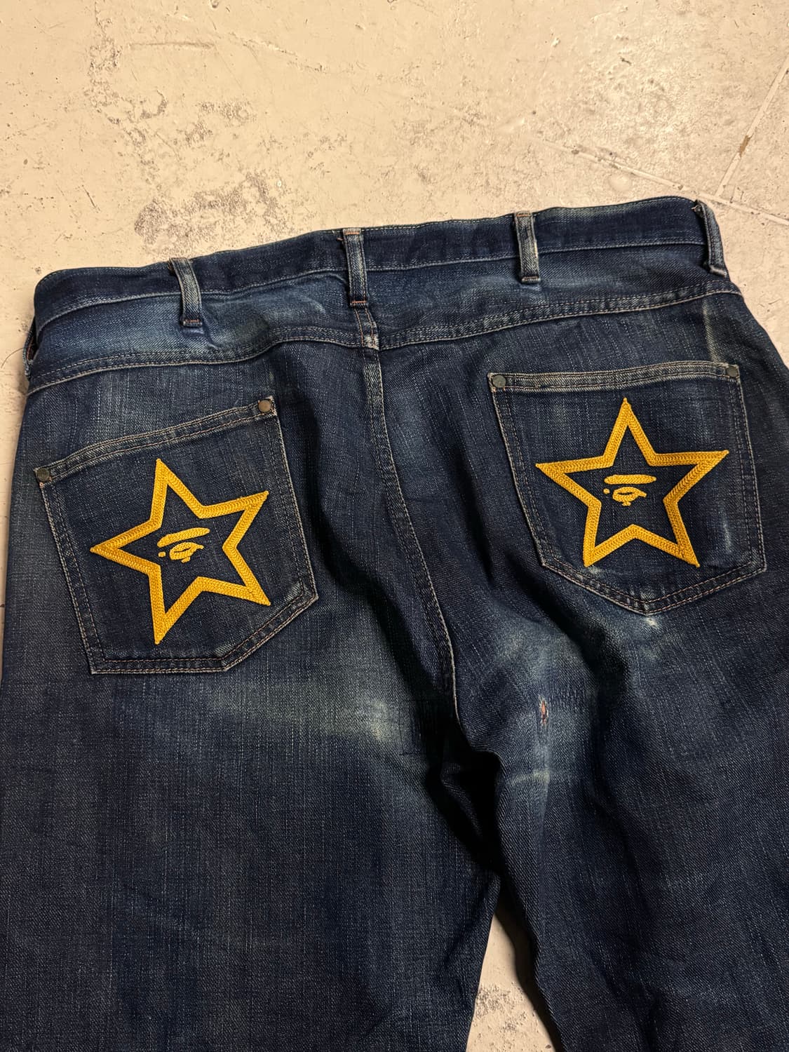 00s 베이프 스타 커스텀 워시드 데님팬츠  상품이미지4