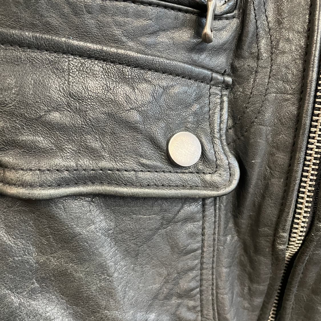 워시드 레더 자켓 상품이미지5