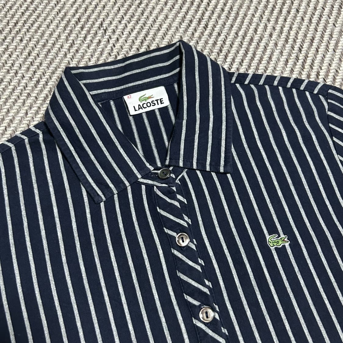 [L] Lacoste 라코스테 우먼즈 스트라이프 긴팔 카라티 상품이미지5