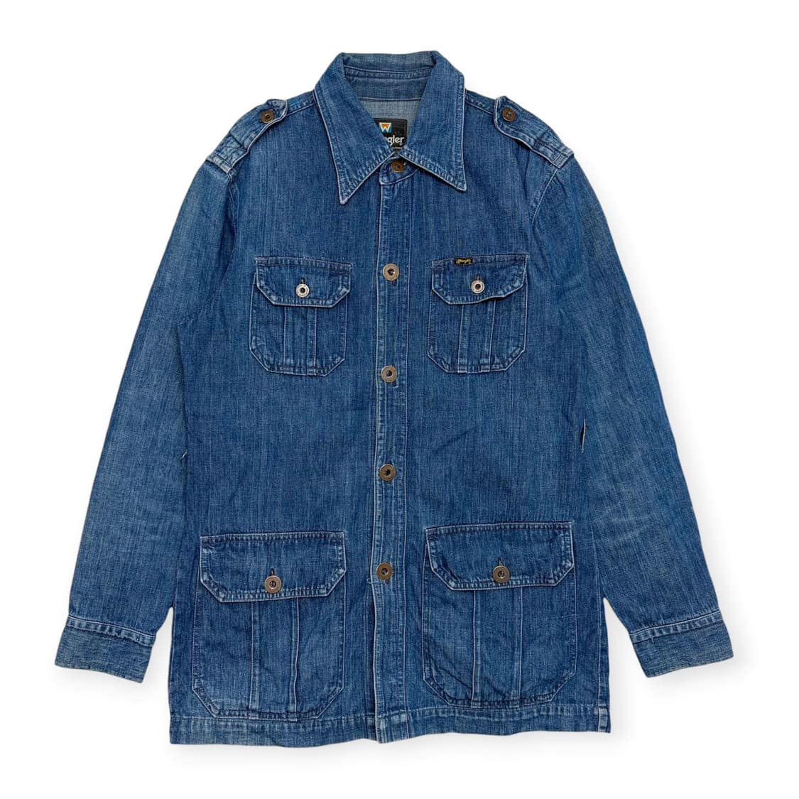 80s 랭글러 청 셔츠 코트 데님 자켓 상품이미지1