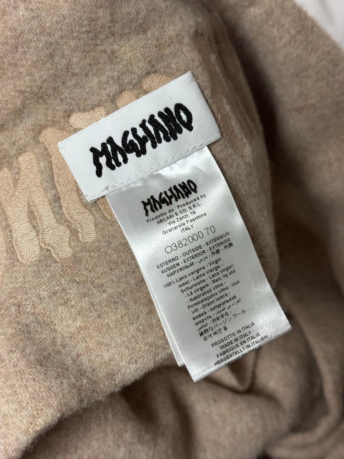 마리아노 로고 울 프린지 머플러 상품이미지3