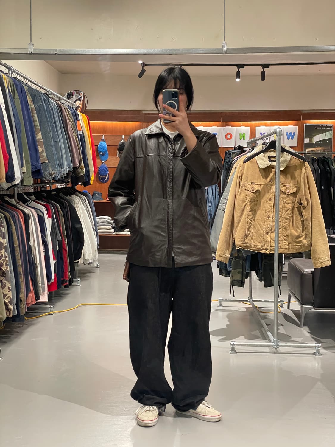 빈티지 소가죽 반코트 자켓 (women) 상품이미지2