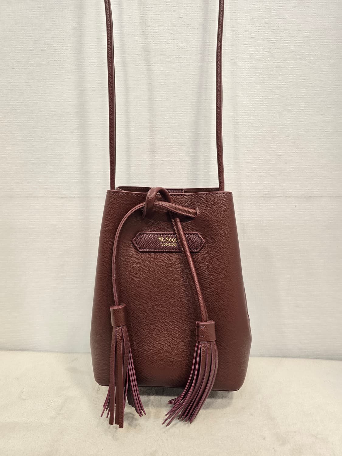 거의새거) 세인트스코트 St. Scott 버건디 버킷백 복조리가방 크로스 상품이미지1