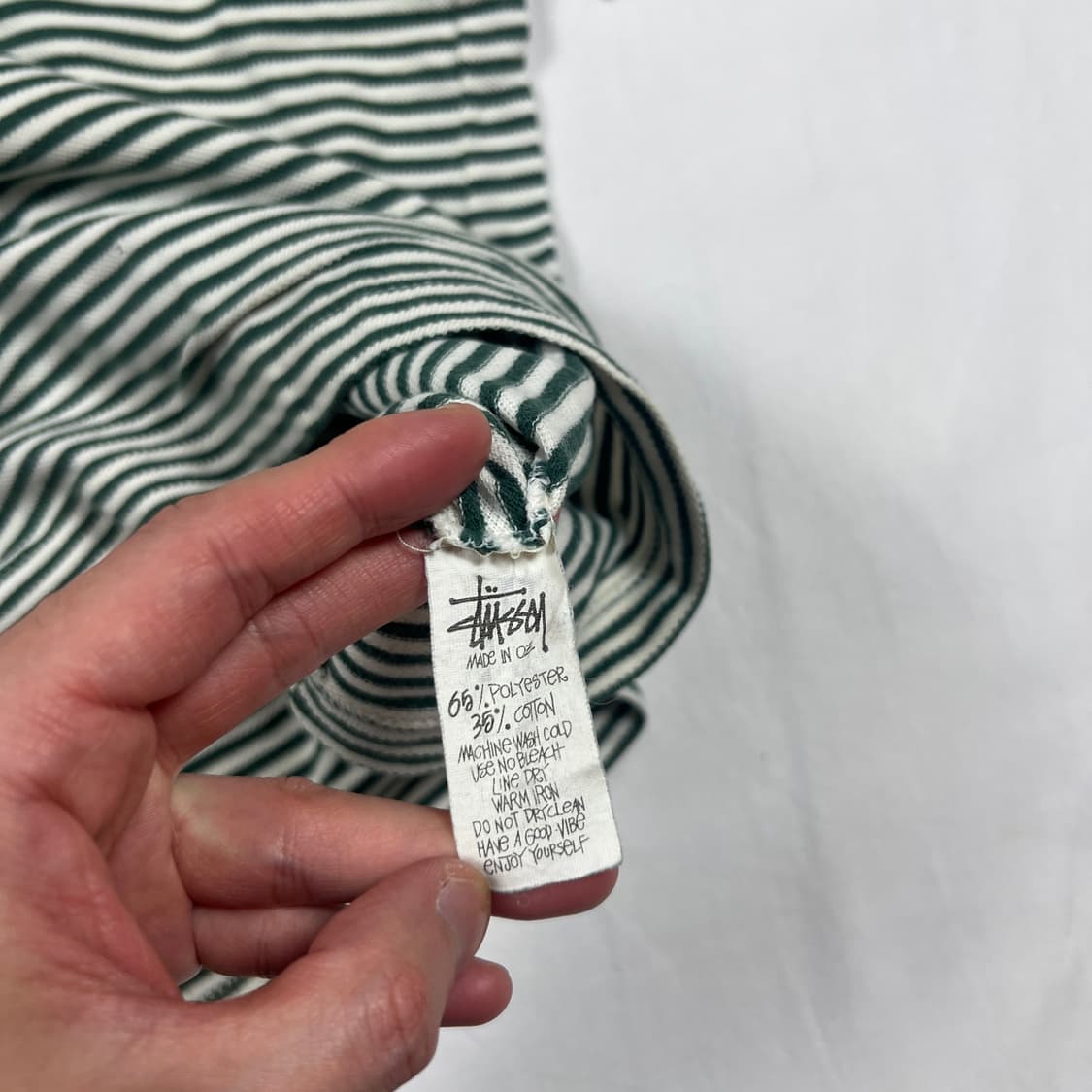 90‘s 스투시 stussy s 크라운 로고 스트라이프 반팔티 상품이미지8