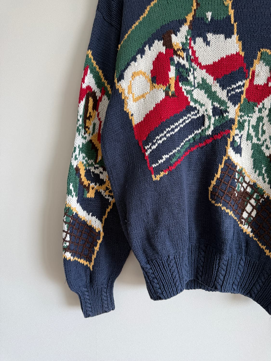 90's 제이프레스(J.PRESS) 핸드메이드 코튼 니트(반도 라이센스) 상품이미지3