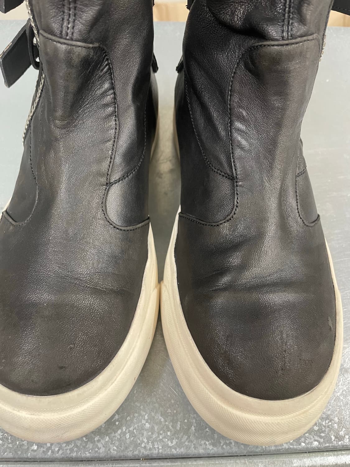 주세페 자노티 블랙 레더 하이탑 스니커즈 38 상품이미지7