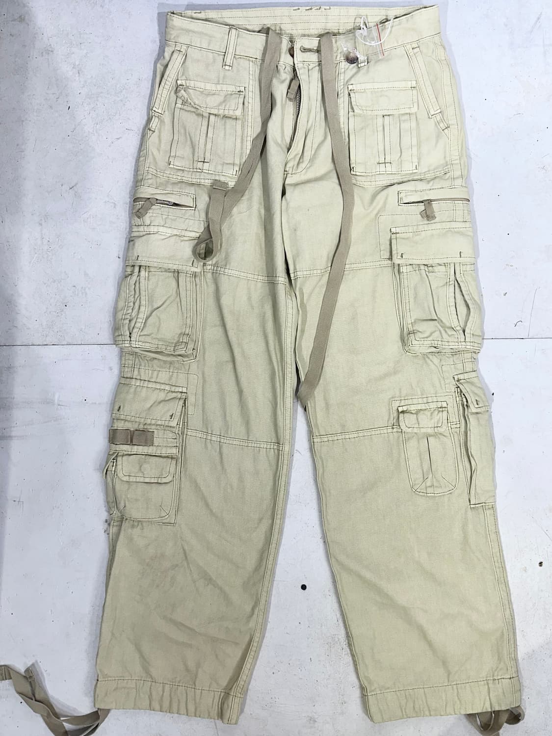 빈티지 데드스탁 탄창 유틸리티 멀티 포켓 포인트 베이지 카고 팬츠 31 상품이미지4