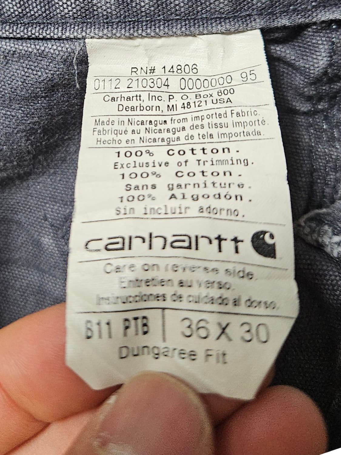 칼하트 싱글니 카펜터 팬츠 워크팬츠 PTB 패트롤 블루 36x30 상품이미지5