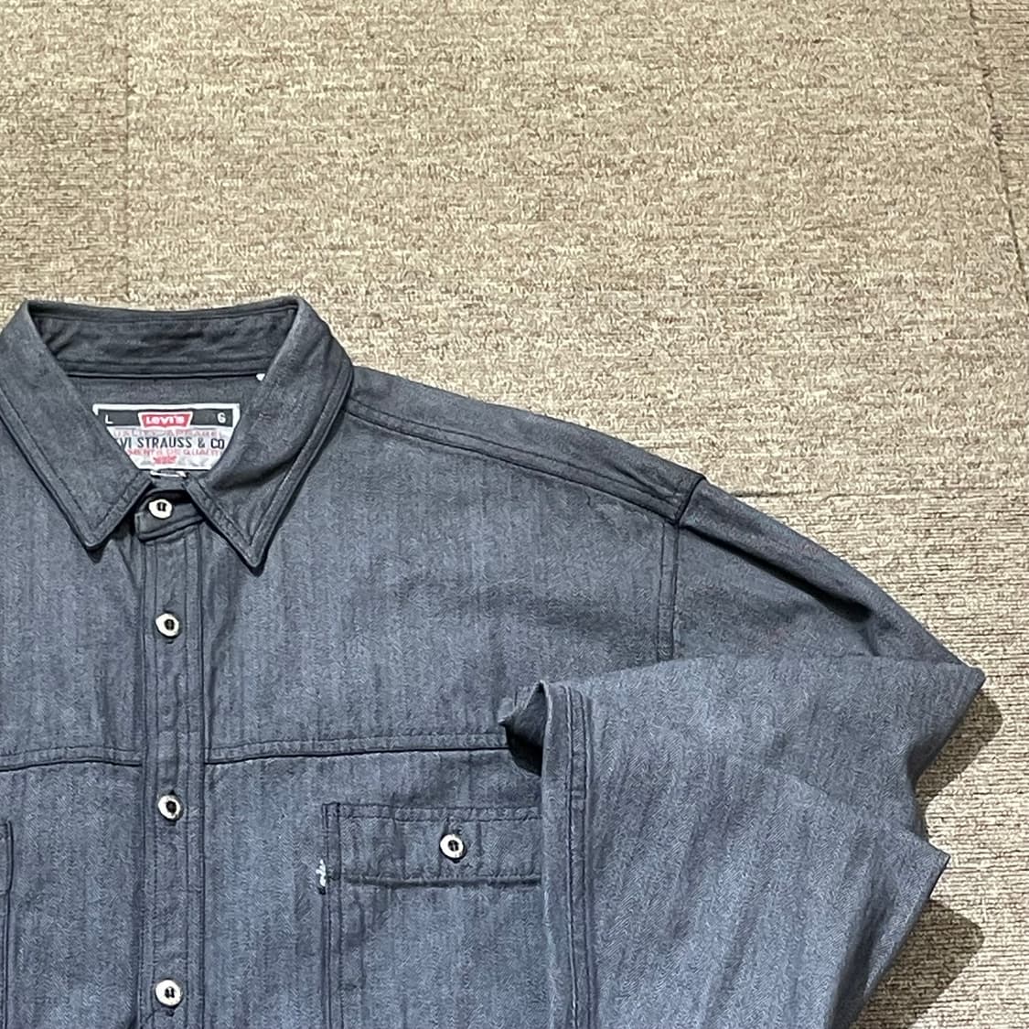 (L) 90s Levi's 리바이스 코튼 데님 셔츠 상품이미지2