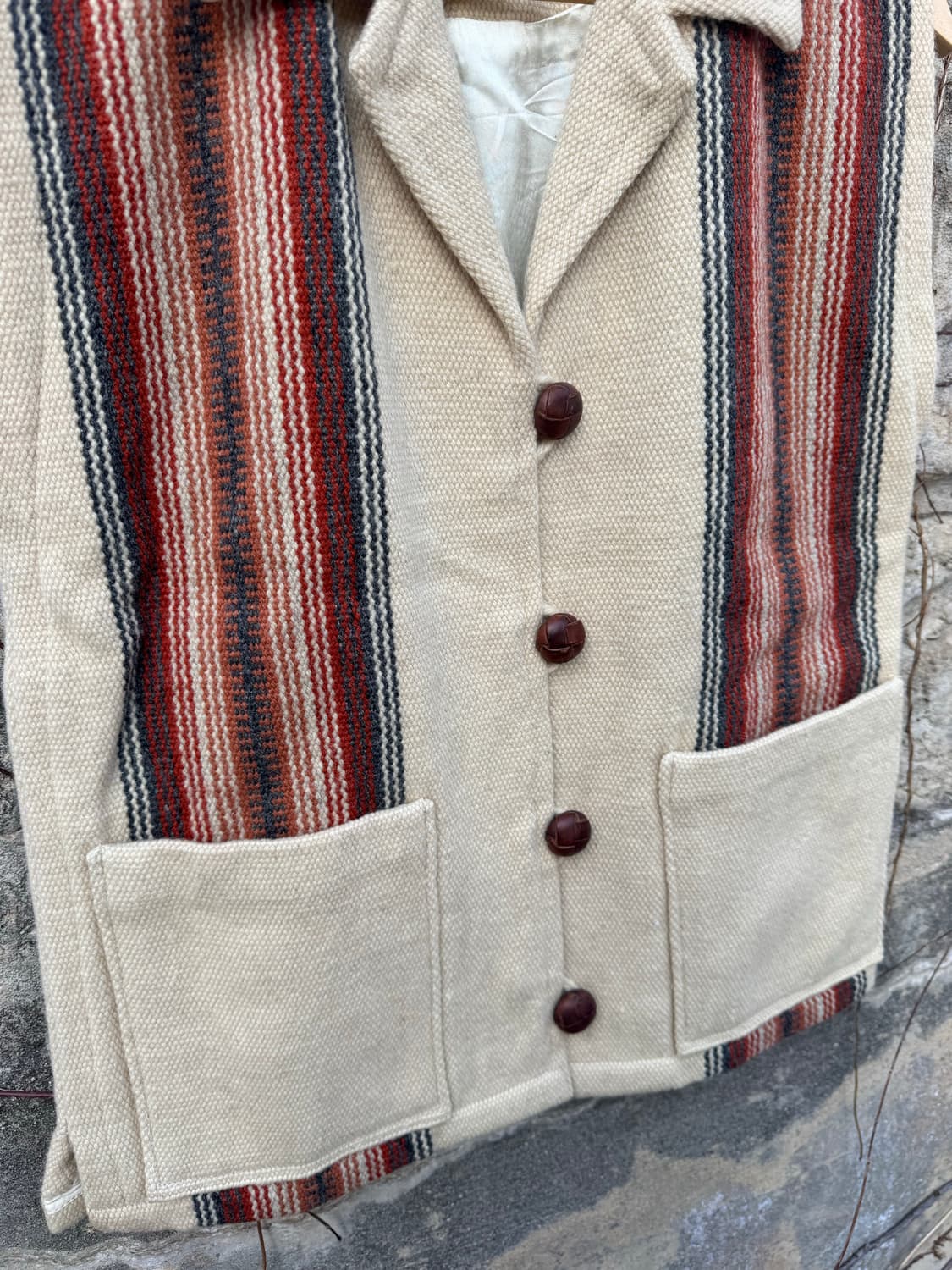 오르테가 핸드 우븐 울 네이티브 무늬 웨스턴 카라 치마요 베스트 조끼 상품이미지5
