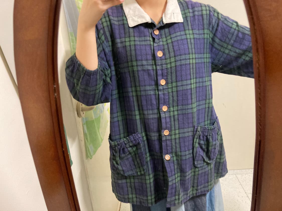 체크 우드 자켓 상품이미지4