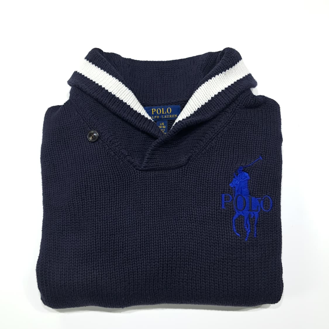 CL150 L 폴로 코튼 빅포니 자수 숄카라 니트 상품이미지9