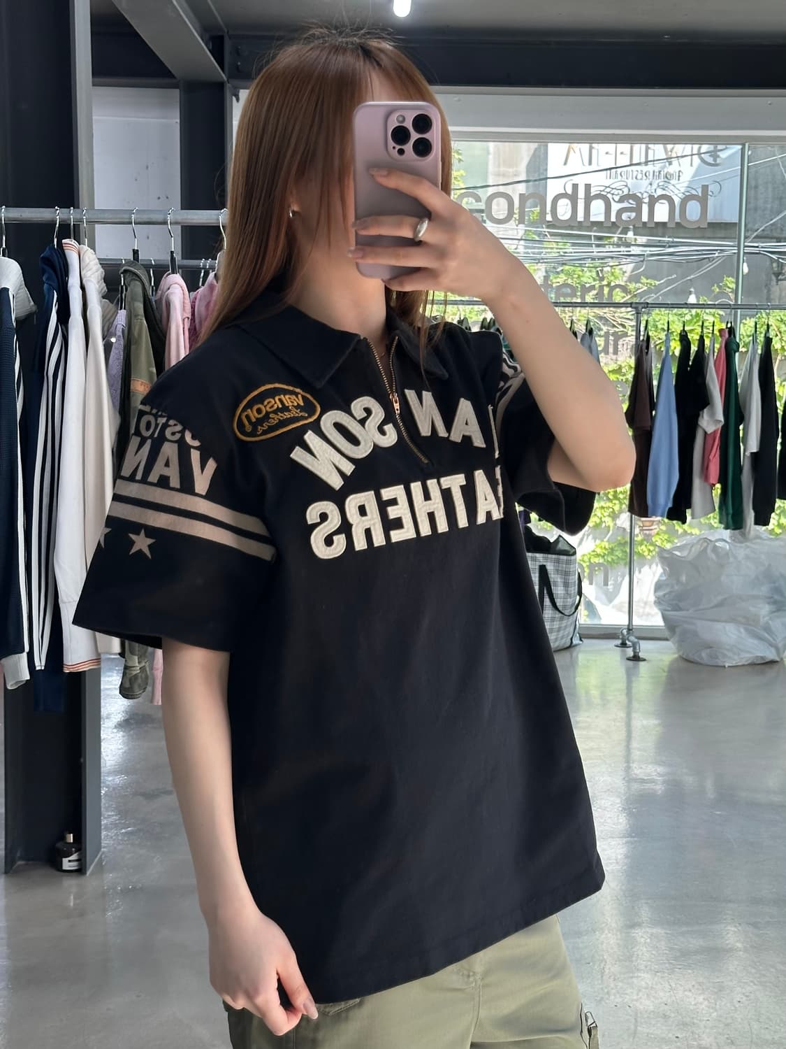 벤슨 패치로고 스타 하프집업 PK 반팔티 상품이미지3