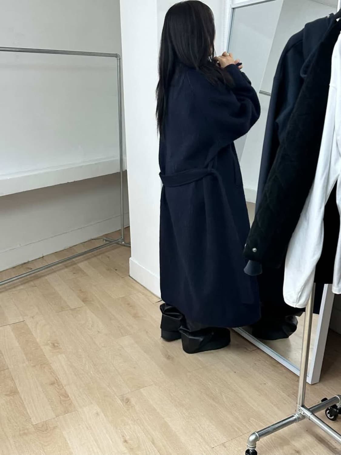 Taey 태이 코트 overfit alpaca coat (navy) 상품이미지6