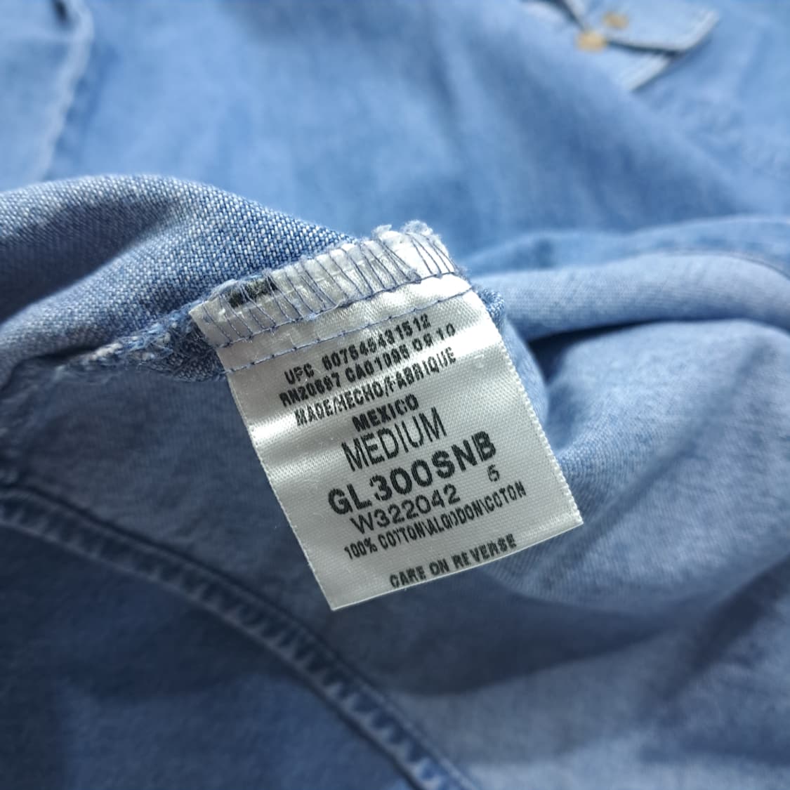 CL511 M 디키즈 90s 멕시코판 코튼 버튼다운 중청 데님셔츠 남방 상품이미지7