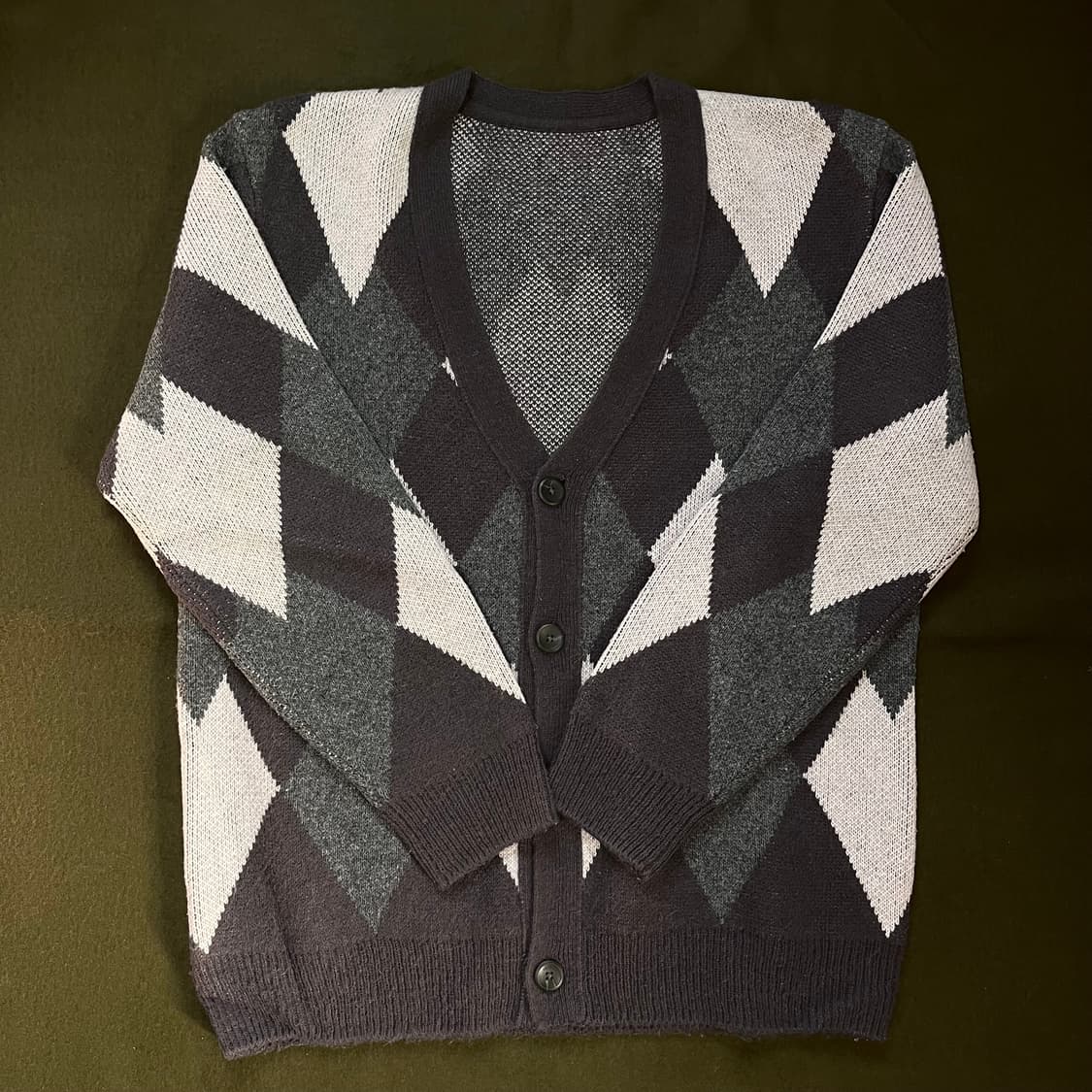 아가일 패턴 빈티지 가디건 (실측확인) 상품이미지1
