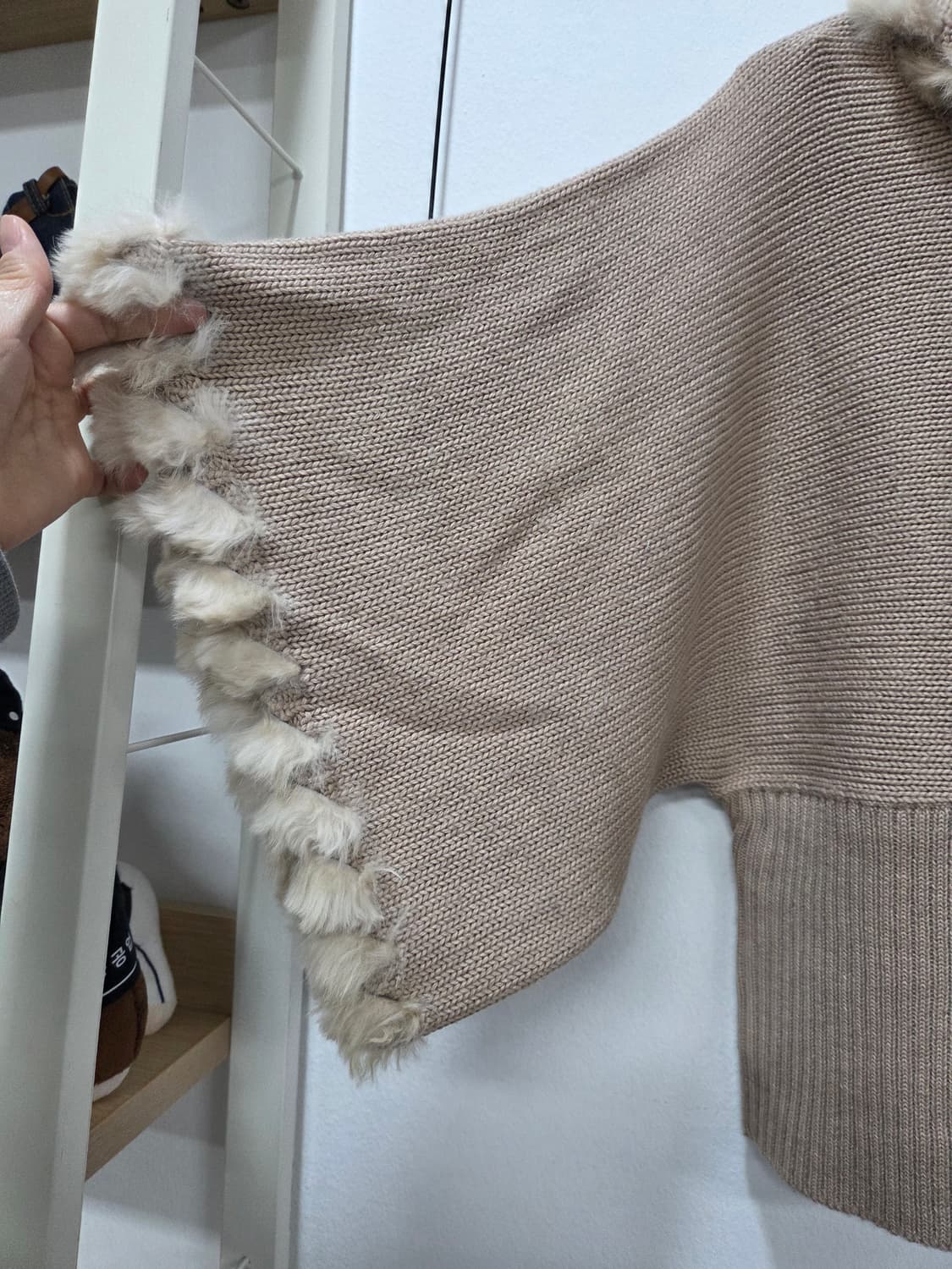 유럽빈티지 수입 니트 천연퍼 상품이미지2
