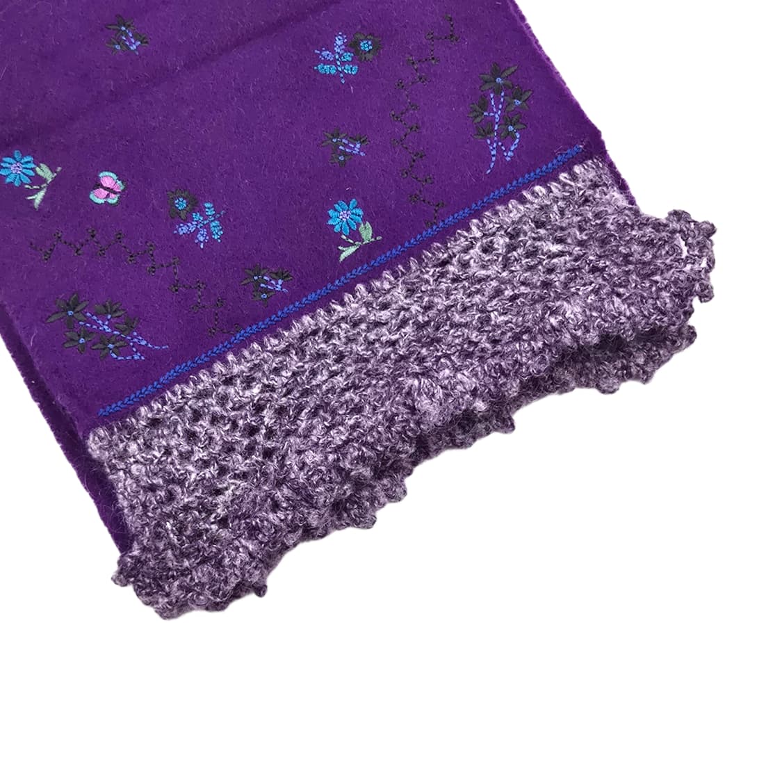 06s 안나수이 울 100% 퍼플 레이스 자수 머플러 상품이미지2