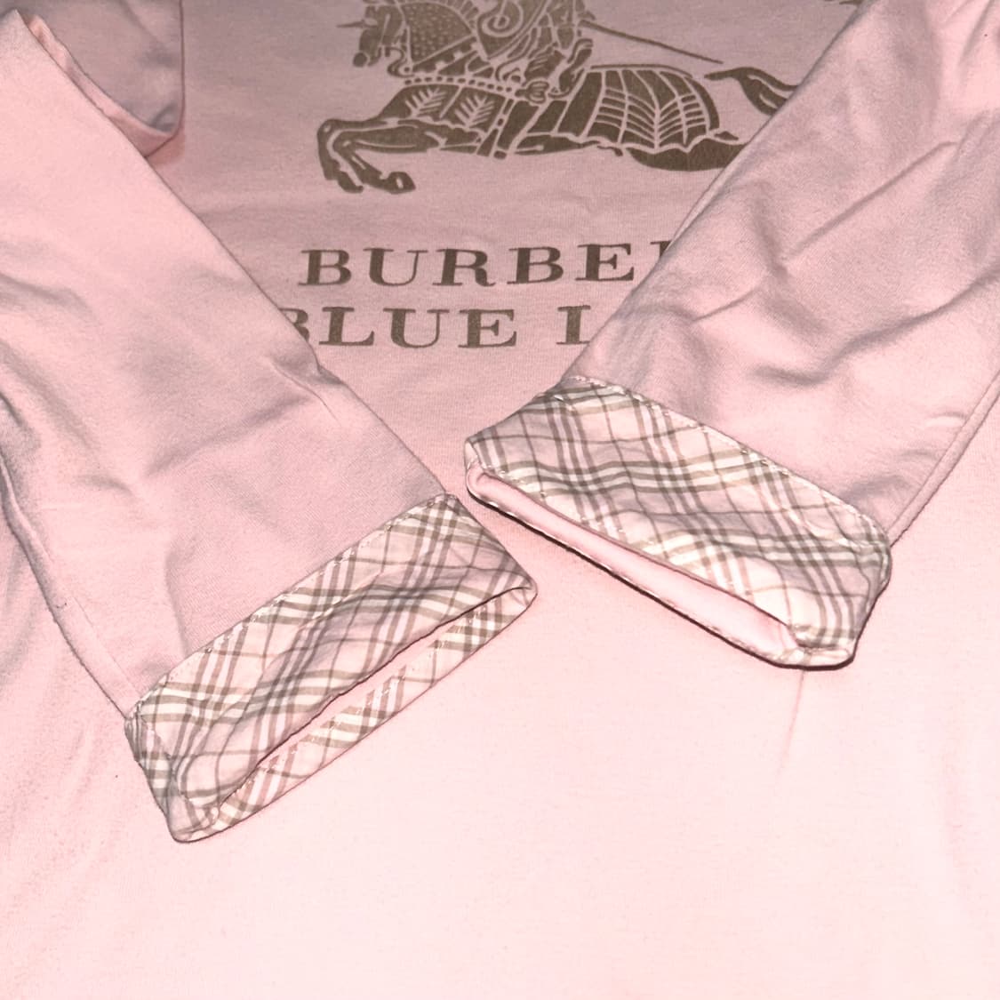 버버리 블루라벨 보트넥 롱슬리브 핑크 노바체크 상품이미지2