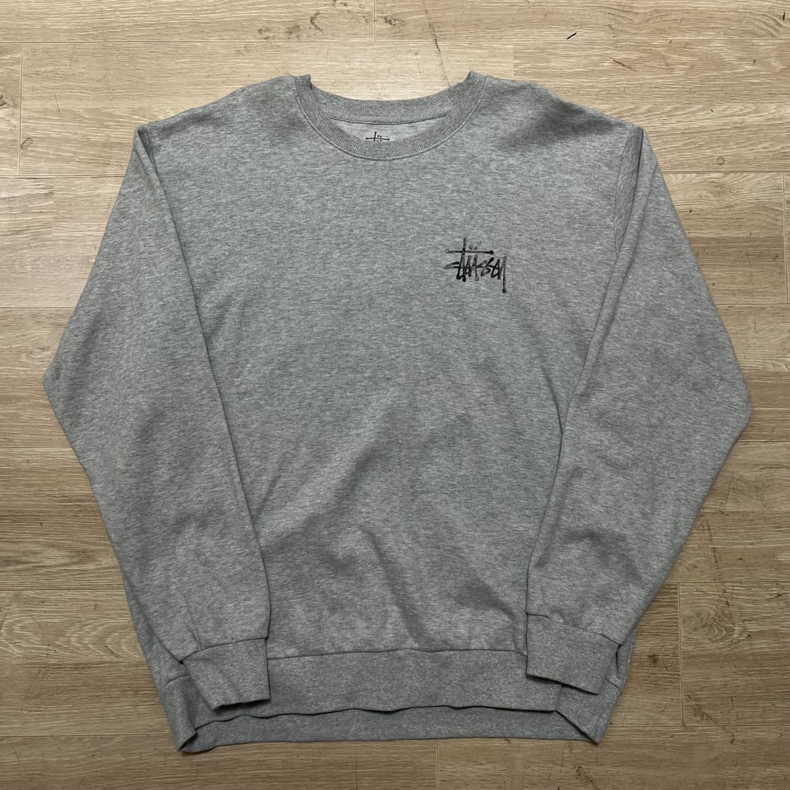 스투시 스탁 빅로고 맨투맨 크루넥 티셔츠 [그레이] 2XL/110ㅜ 상품이미지1