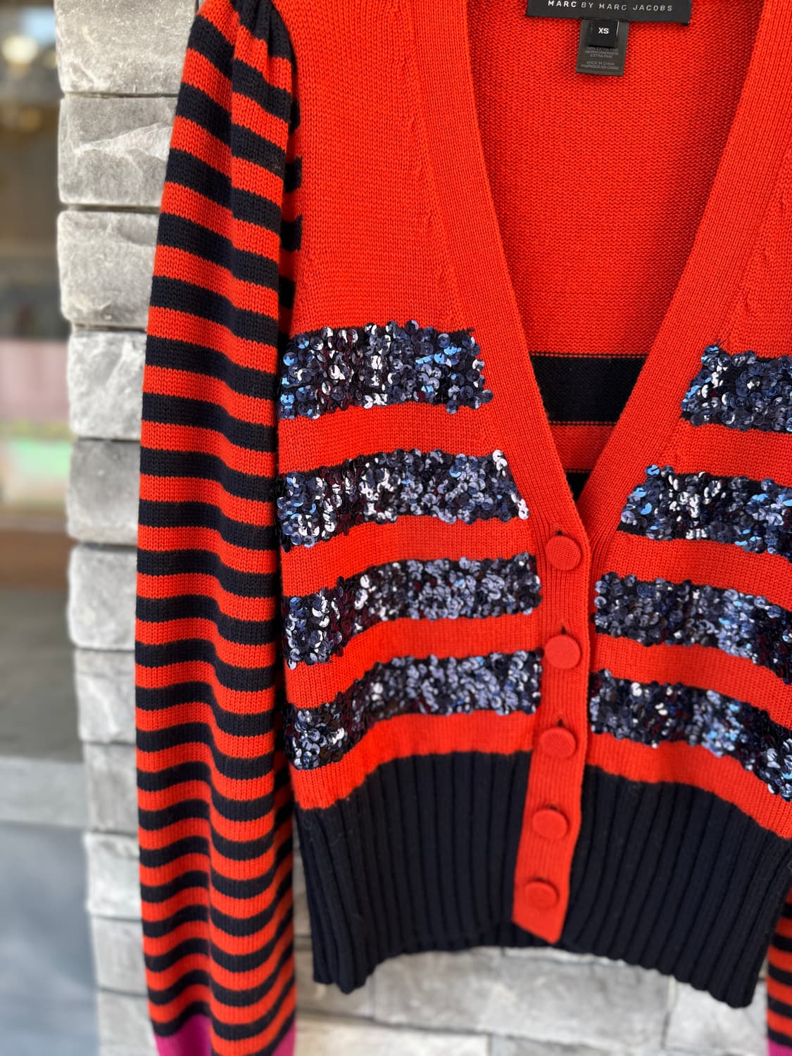 새상품 Marc by Marc Jacobs 스트라이프 가디건 XS(44, 상품이미지9