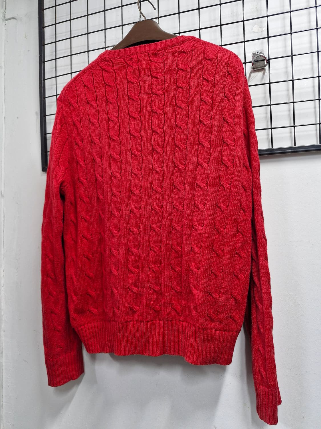 100L 폴로랄프로렌 케이블 니트 레드. 상품이미지8