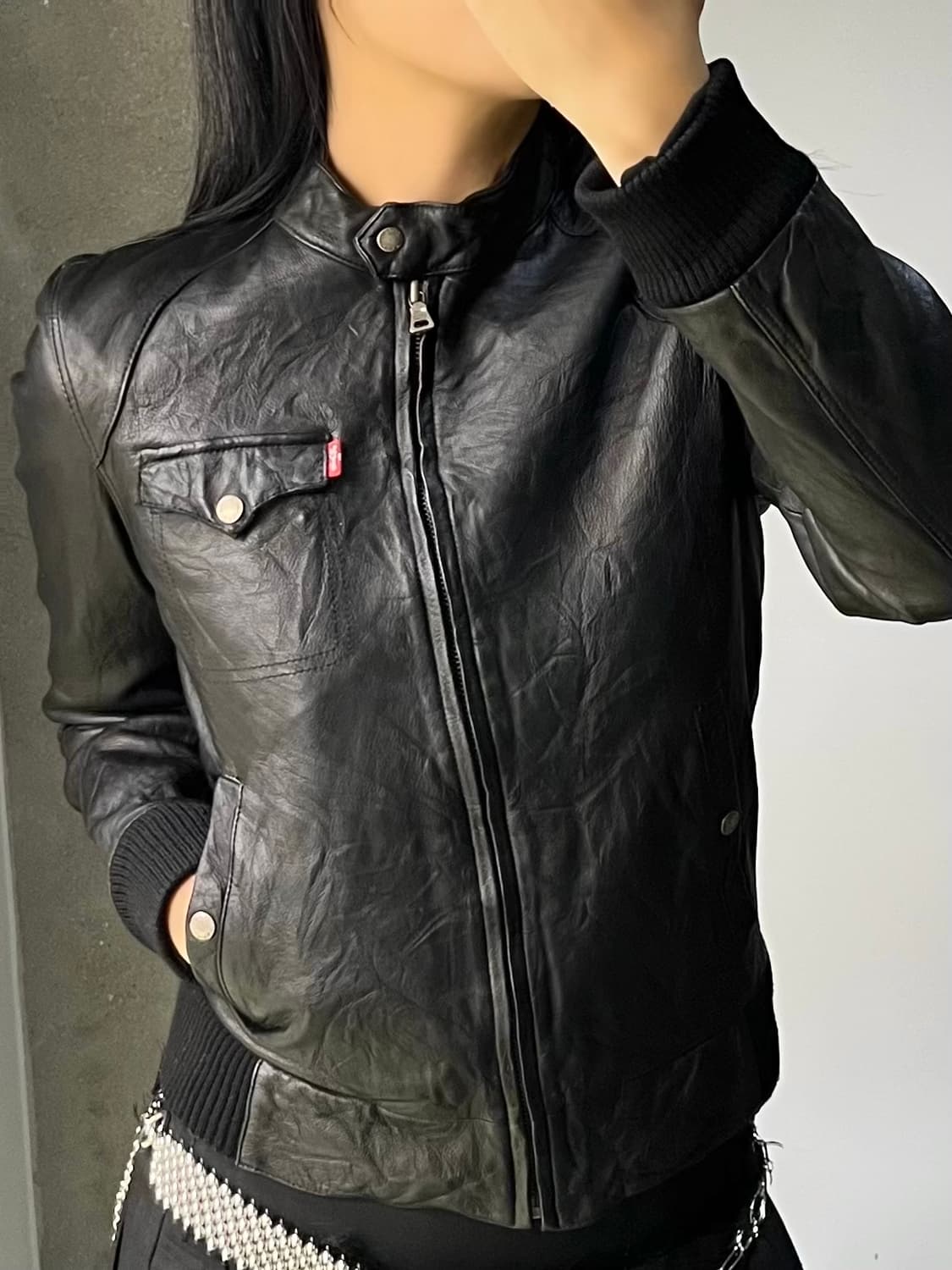 리바이스 램 레더 바이커 자켓 상품이미지1