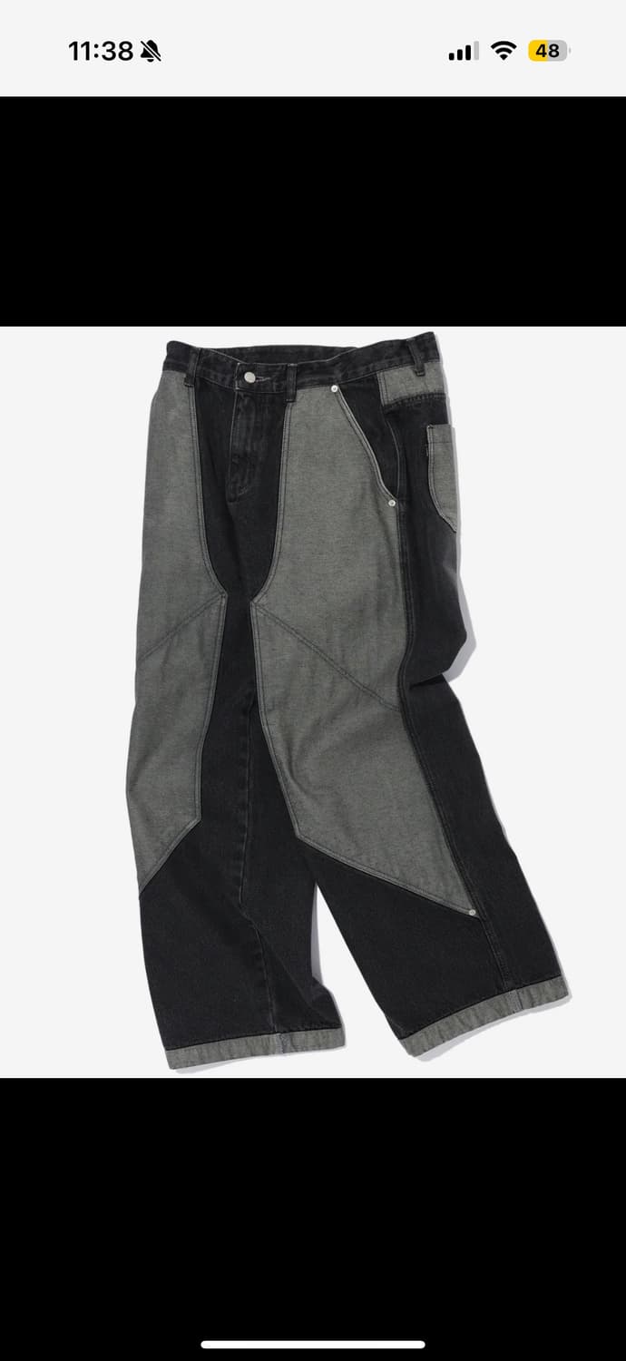 꼼파뇨 와이드 데님 팬츠 리버스 블랙 상품이미지2