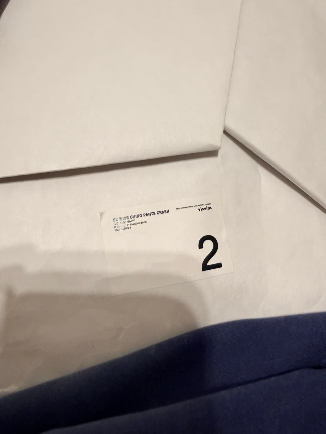 2) 비즈빔 25fw ex wide chino 네이비 상품이미지3