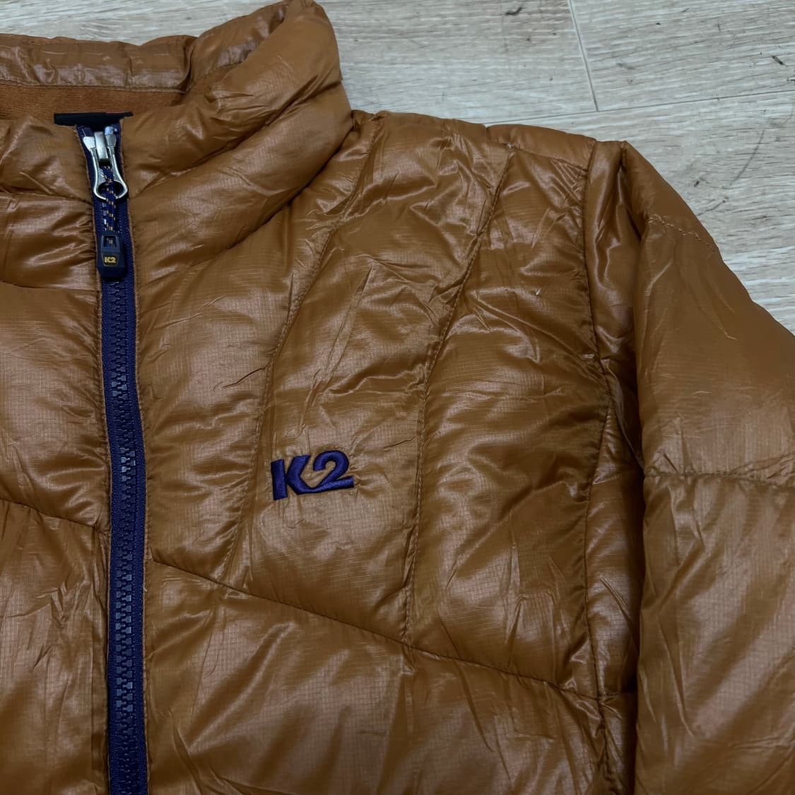 K2 구스다운 로고 경량패딩 점퍼 [카멜] M/95 상품이미지4