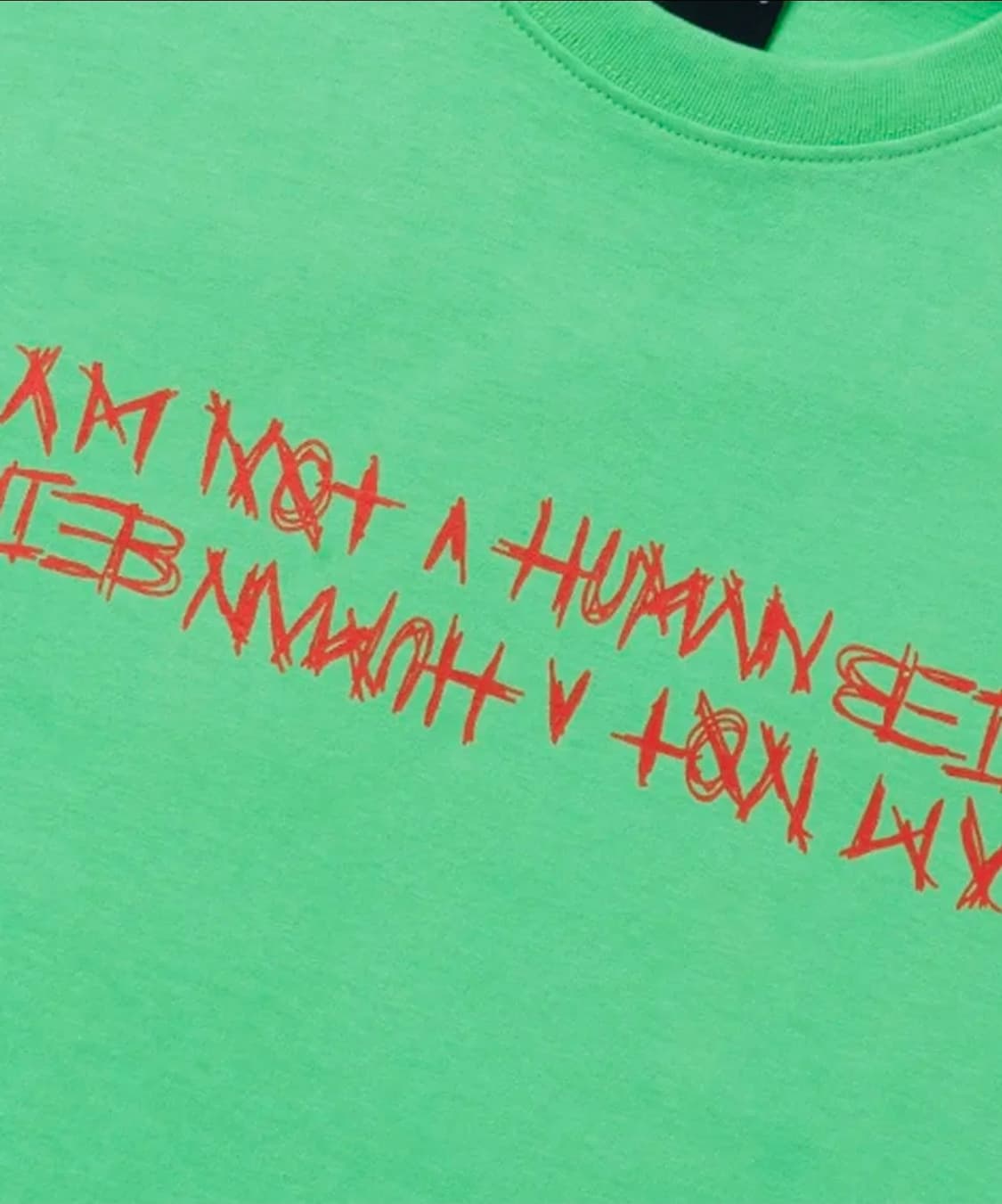 아임낫어휴먼비잉 로고 셔츠 슬리브 티셔츠 민트 휴빙 상품이미지5