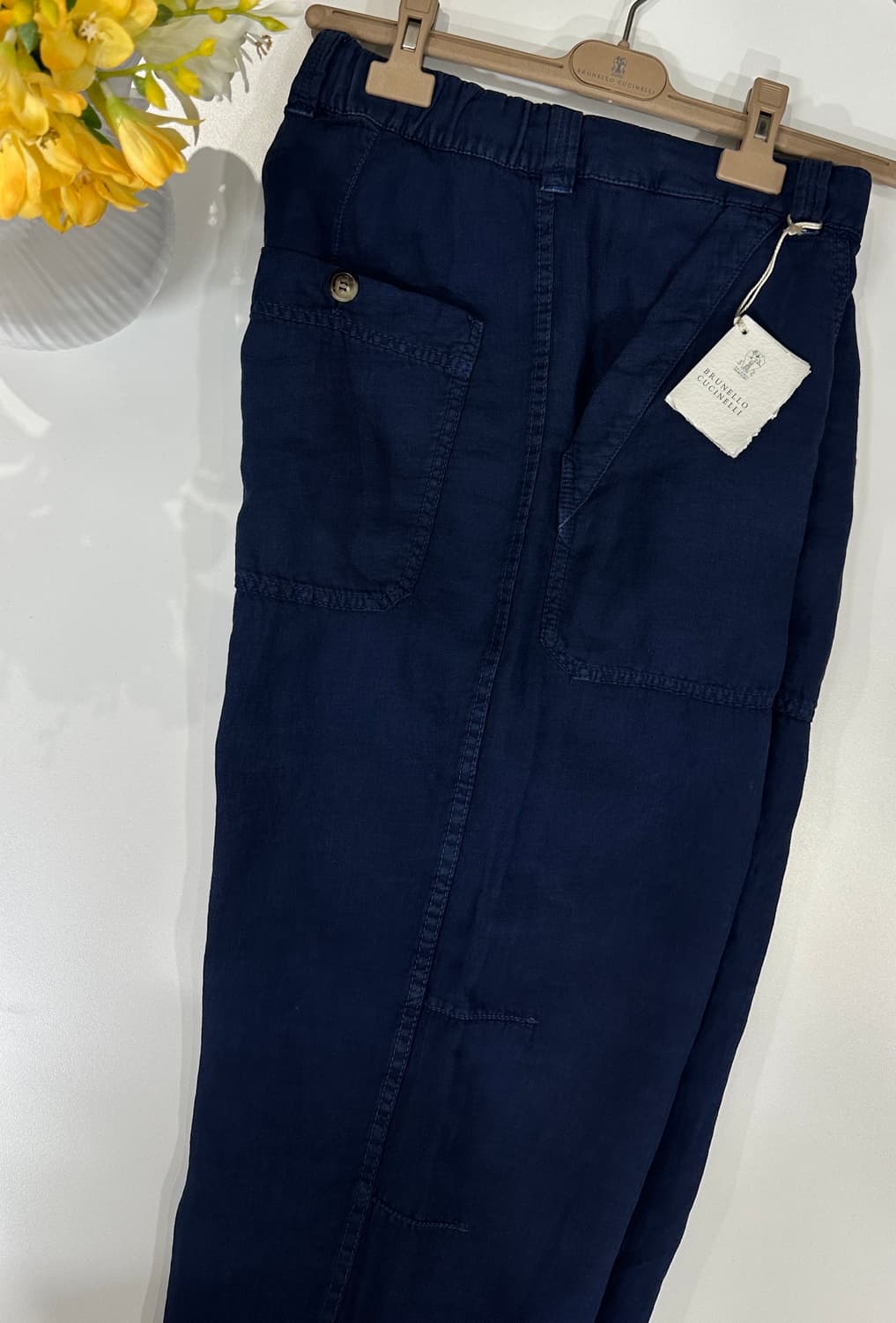 브루넬로 쿠치넬리 드로스트링 린넨 100% 팬츠 상품이미지2