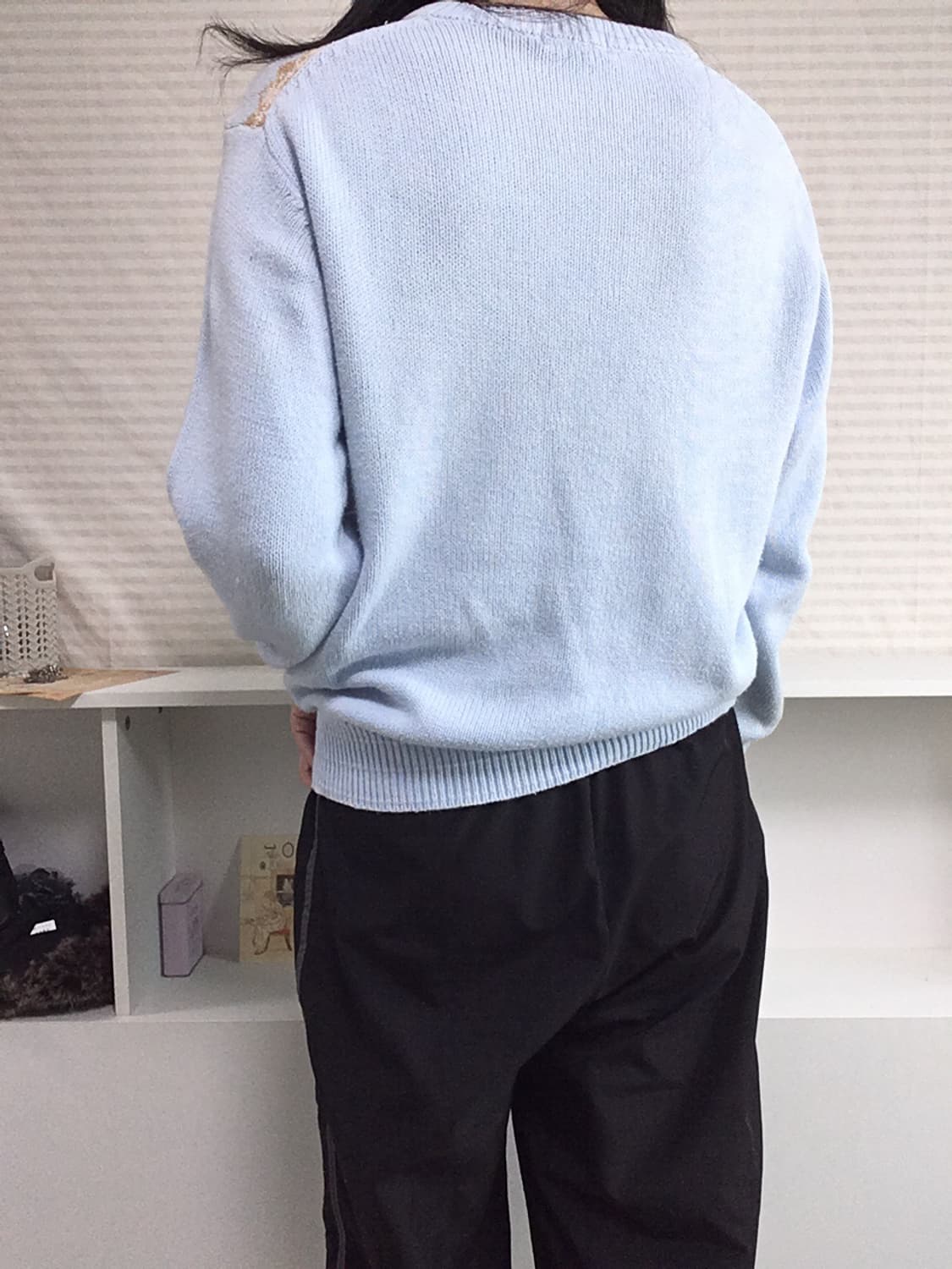 jpn vintage 스카이 블루 아가일 니트 y2k 갸루 일본빈티지 상품이미지3