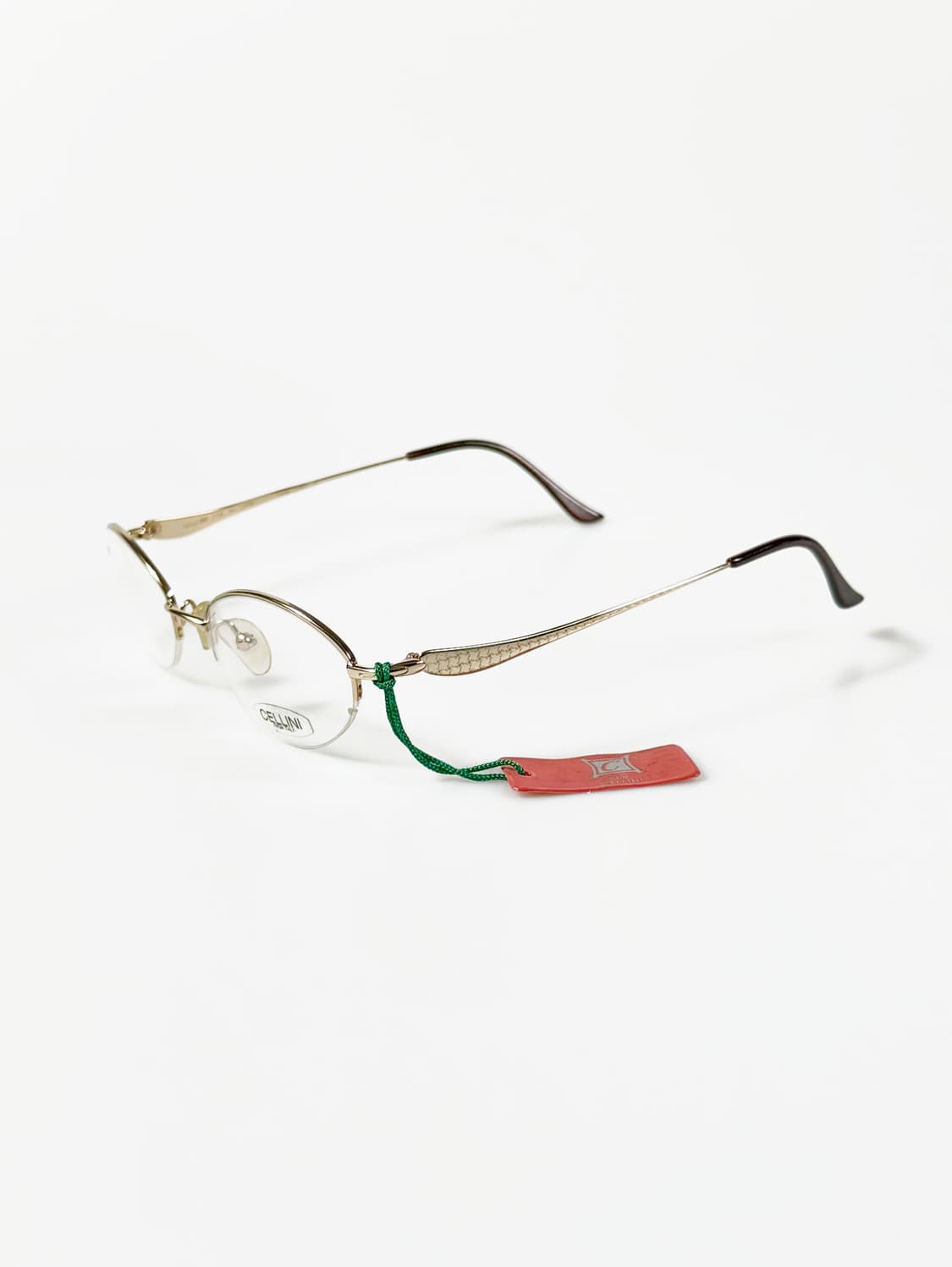 CELLINI 골드 슬림 오벌 반무테 메탈 프레임 빈티지 안경 상품이미지3