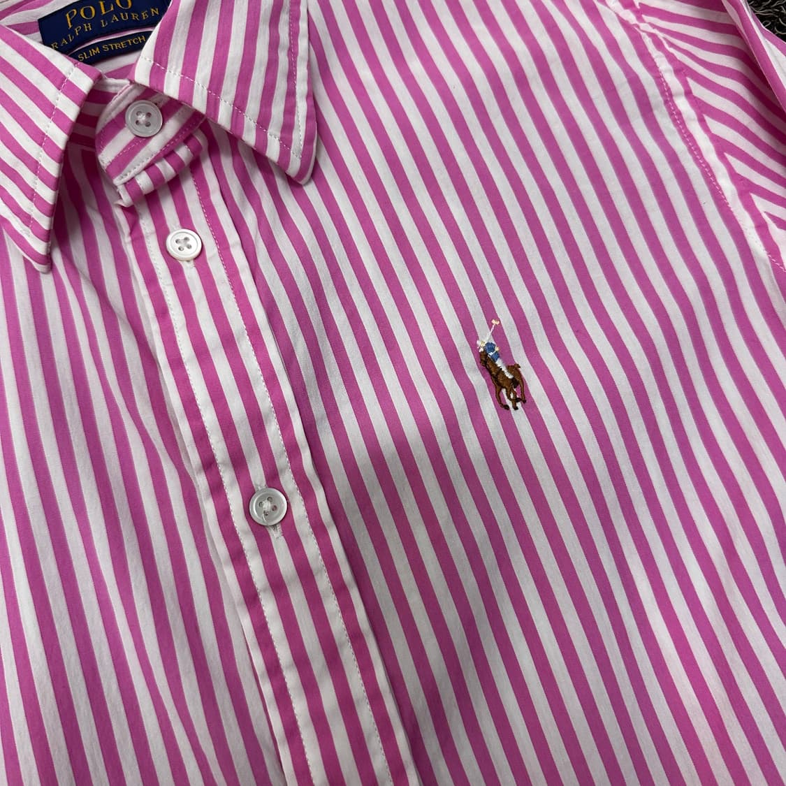 POLO 폴로 랄프로렌 여성 스트라이프 셔츠 핑크 상품이미지4