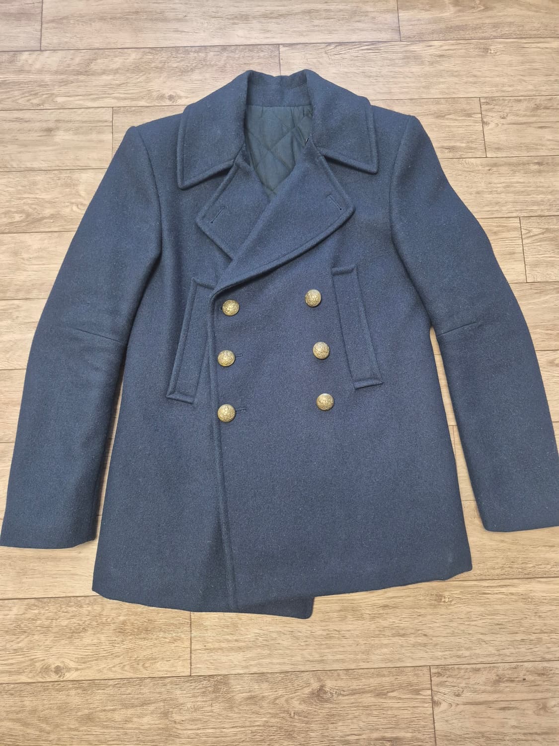 발망 디자인 모직 네이비 더블코트 상품이미지2