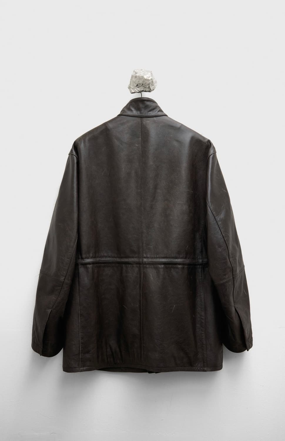 유스 하이넥 레더 하프코트 M 상품이미지3