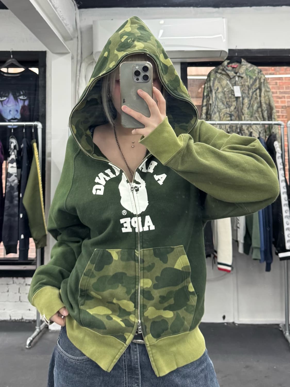 베이프 오리지널 카모 후드집업 상품이미지3