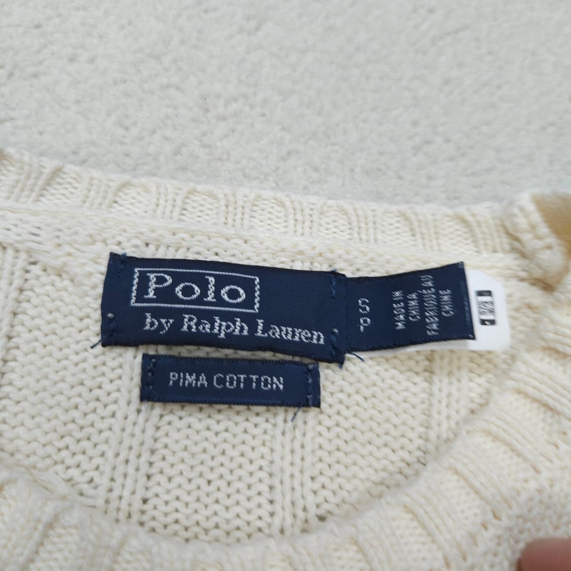 폴로 랄프 로렌 신형 qr 피마 코튼 케이블 니트 S 상품이미지6