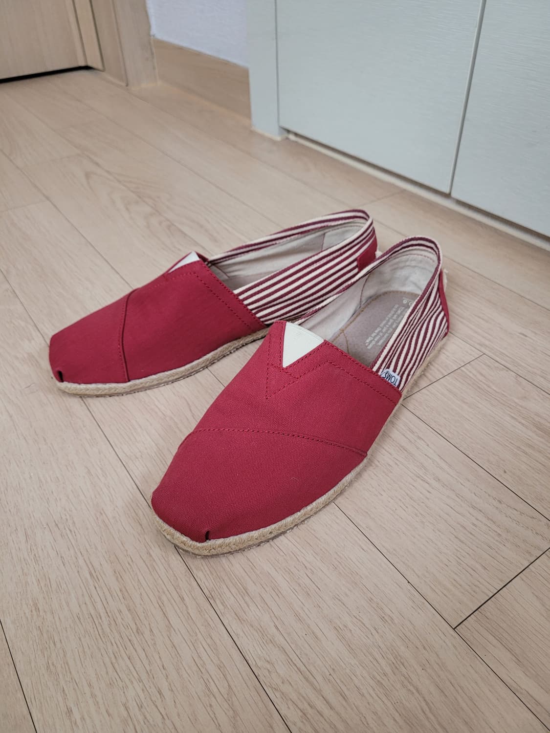 탐스 TOMS 스트라이프 캔버스 슬립온 280 레드 상품이미지1