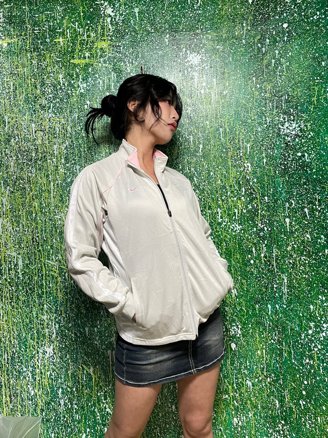 나이키 빅로고 라이트 그레이 핑크 져지 M 상품이미지3