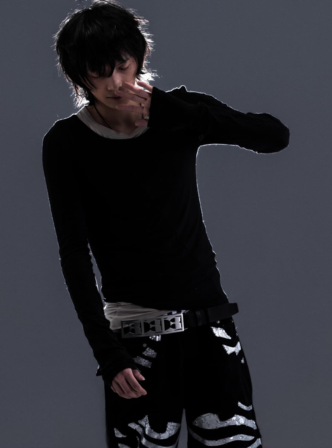 Asymmetric Layered Long Sleeve Top  상품이미지4