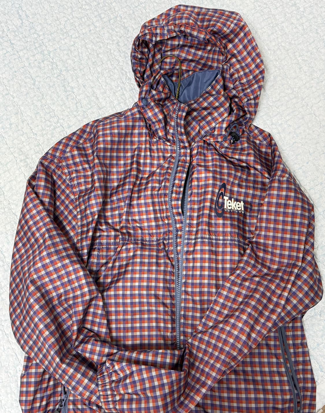 테켓 Symbol Check Wind Jacket Navy 상품이미지4