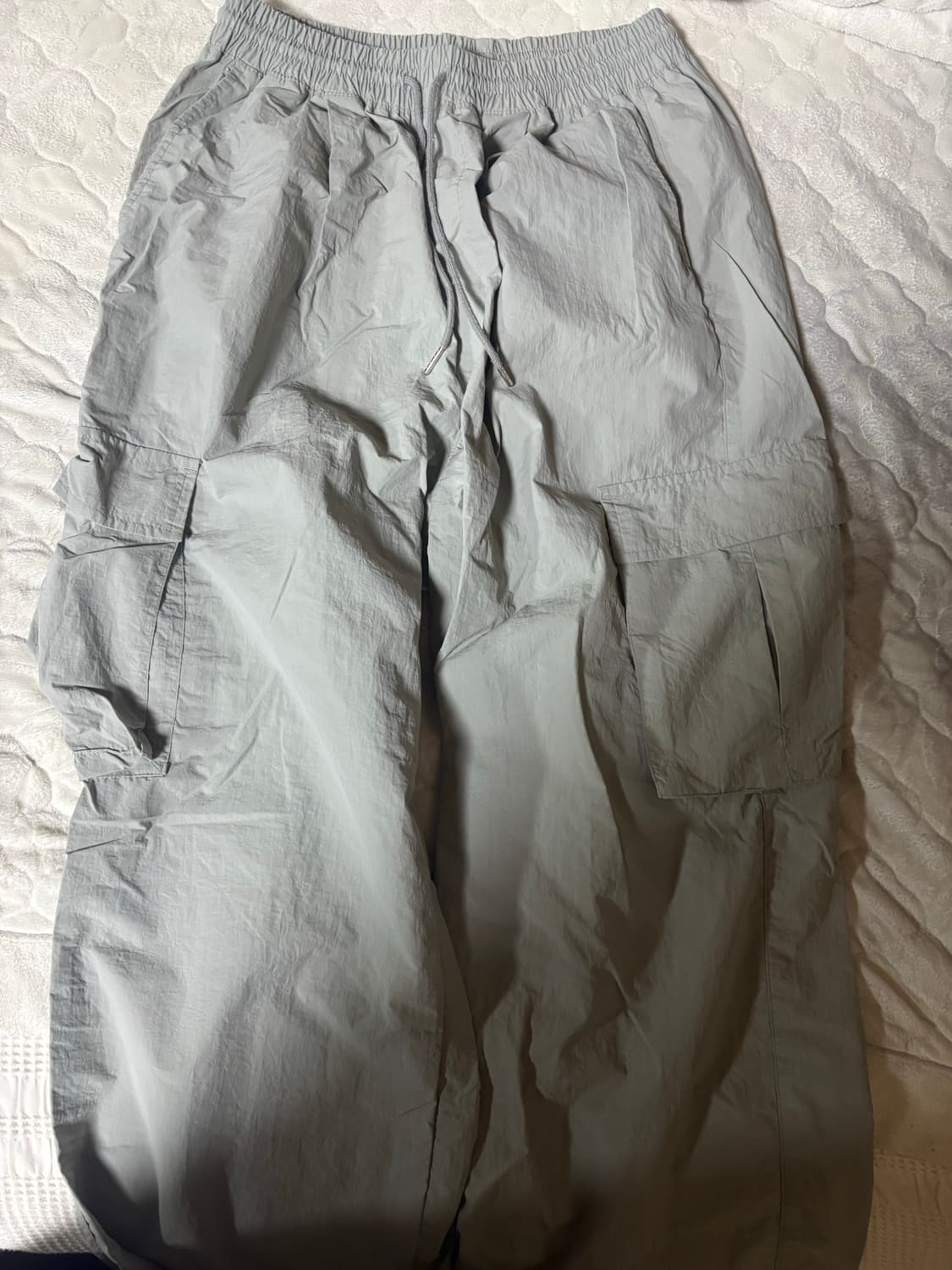 Nylon Cargo Wide Pants - Light Grey 상품이미지1