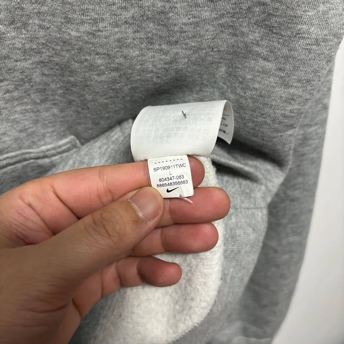 나이키 스우시 그레이 후드티 상품이미지5