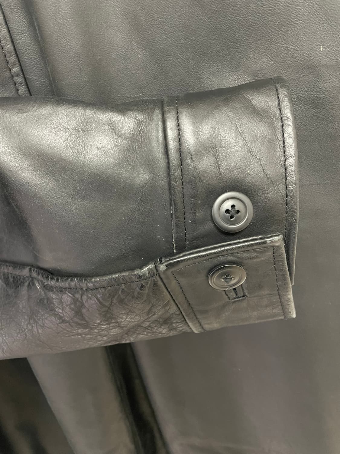(XL) 90s 빈티지 올드갭 레더 카코트 블랙 상품이미지6